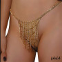 Samira Sparkly Thong Gold One Size