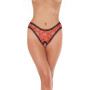 Open G-String Red and Black One Size
