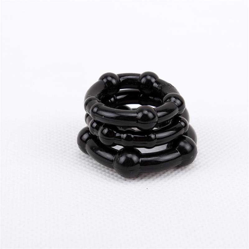 Beaded Cock Rings-Black