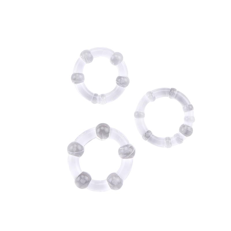 Beaded Cock Rings-Clear