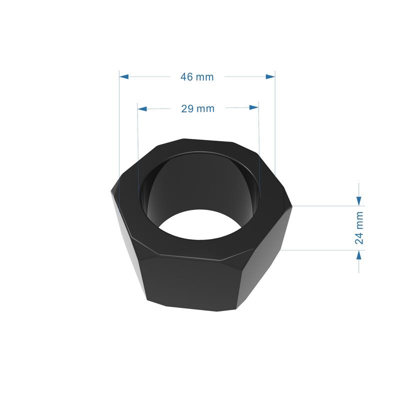 Nust Bolts Cock Ring-Black