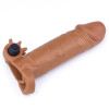 Penis Sleeve with Vibration Add 2 Pleasure X Tender Brown