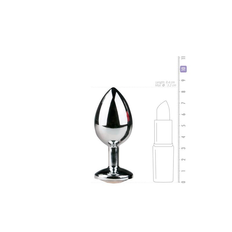 Metal Butt Plug No. 2 - Silver/Clear