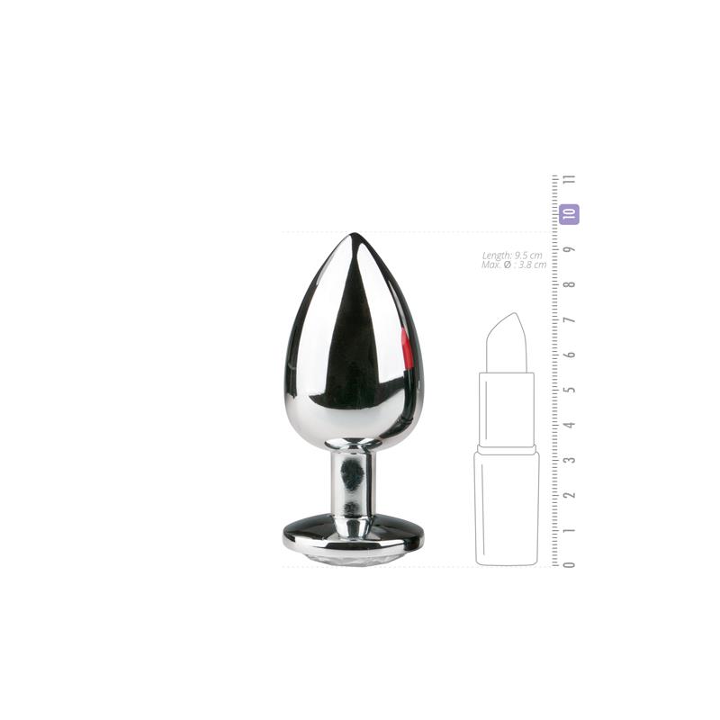 Metal Butt Plug No. 6 - Silver/Clear