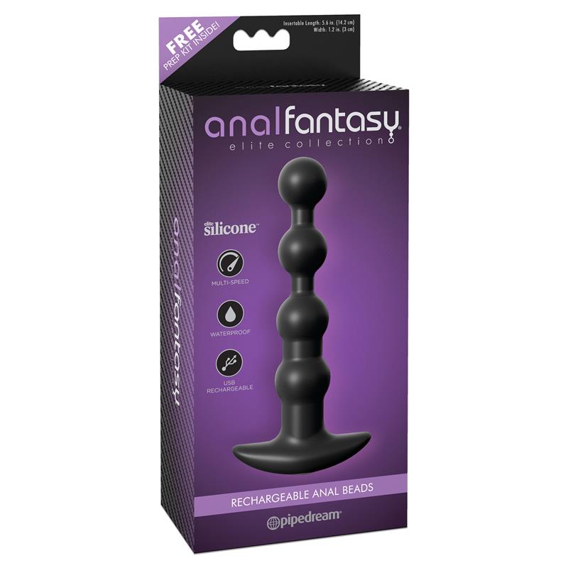 Vibrating Anal Beads Black