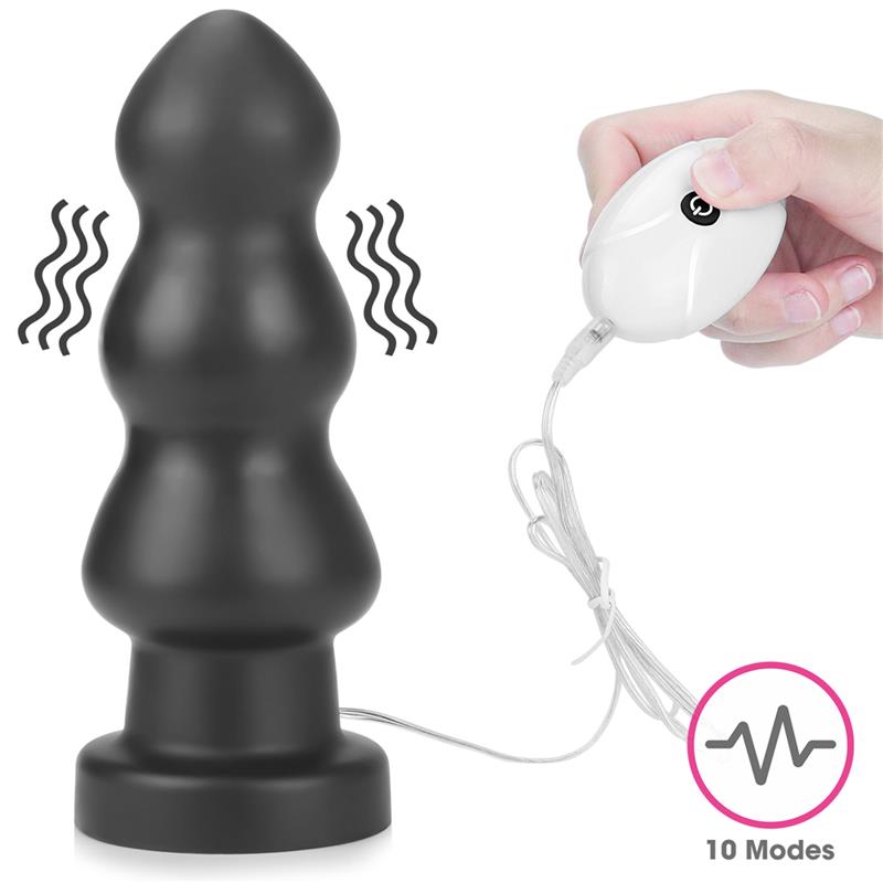 Vibrating Butt Plug King Sized 7.8 Black