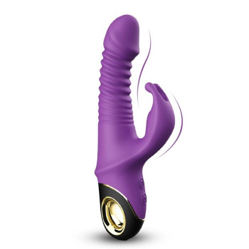 Vibrator with Thrusting and 360? Wiggling  Purple