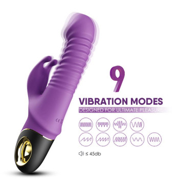 Vibrator with Thrusting and 360? Wiggling  Purple