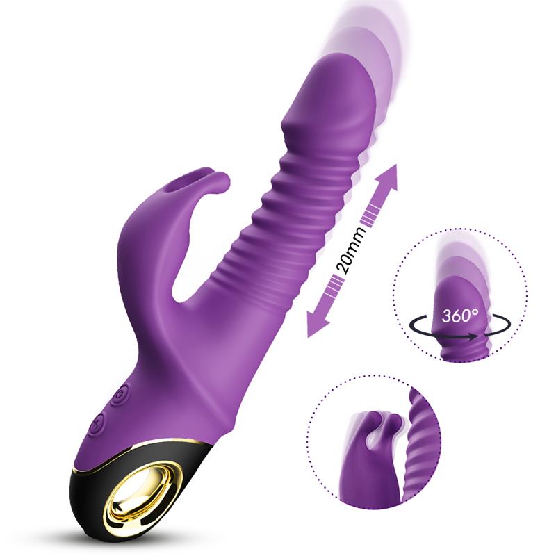 Vibrator with Thrusting and 360? Wiggling  Purple