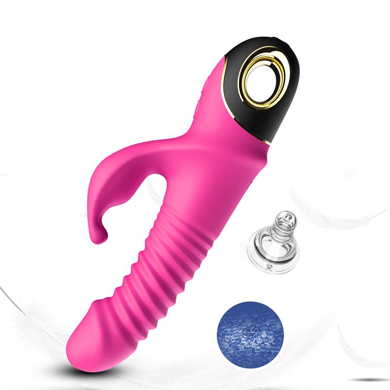 Vibrator with Thrusting and 360? Wiggling Pink