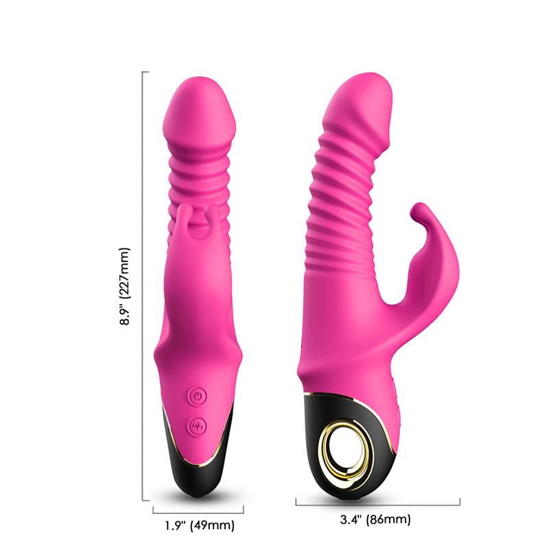 Vibrator with Thrusting and 360? Wiggling Pink