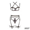Lily Bra, Thong, Garter Belt, and Leopard Print Garters Set
