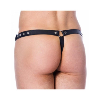 Leather G-string Adjustable with Rivets