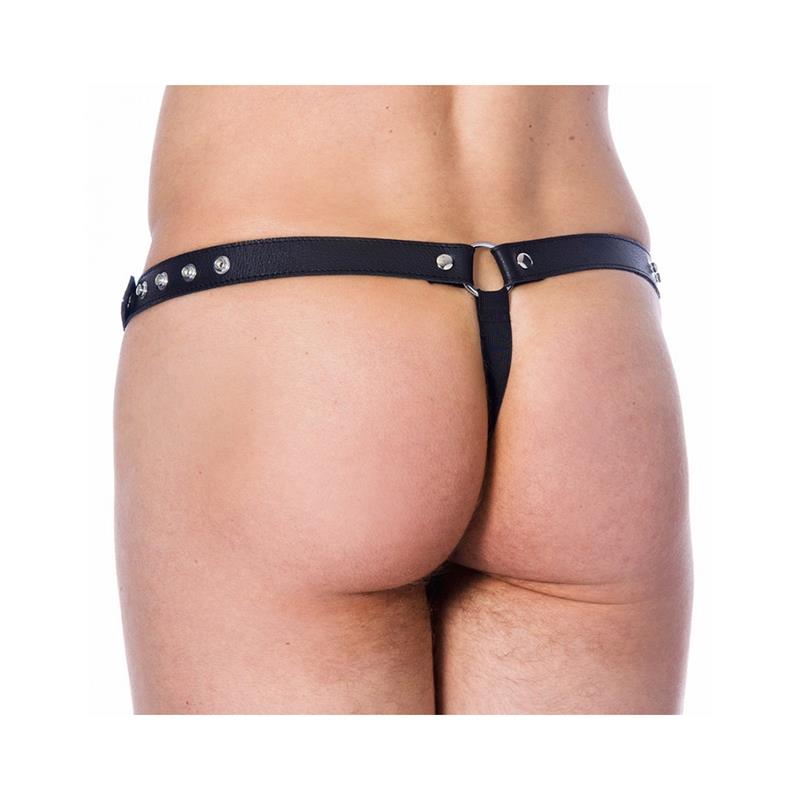 Leather G-string Adjustable with Rivets