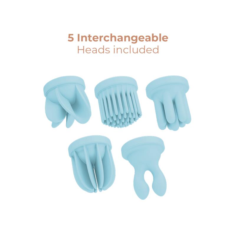 Stimulator Caress Vibration and Rotation Light Blue