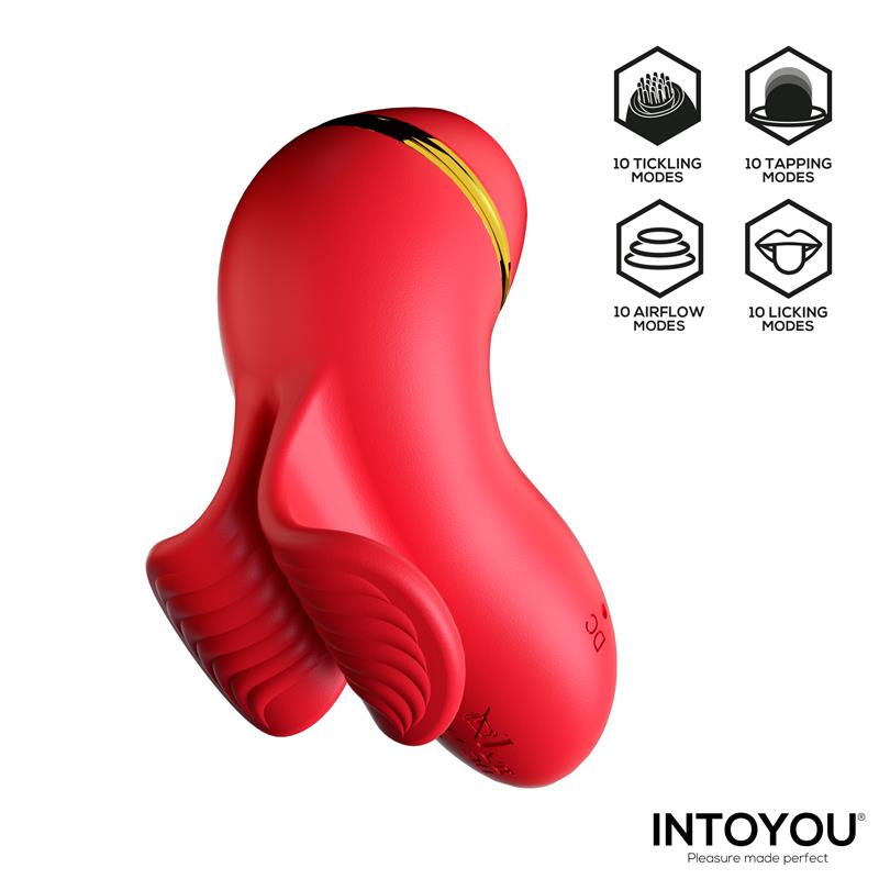 Beeny Stimulator with 4 Caps, Suction, Tapping, Tickling and Licking