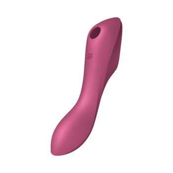 Curvy Trinity 3 Vibe and Clitoris Sucker Triple Stimulator USB Red