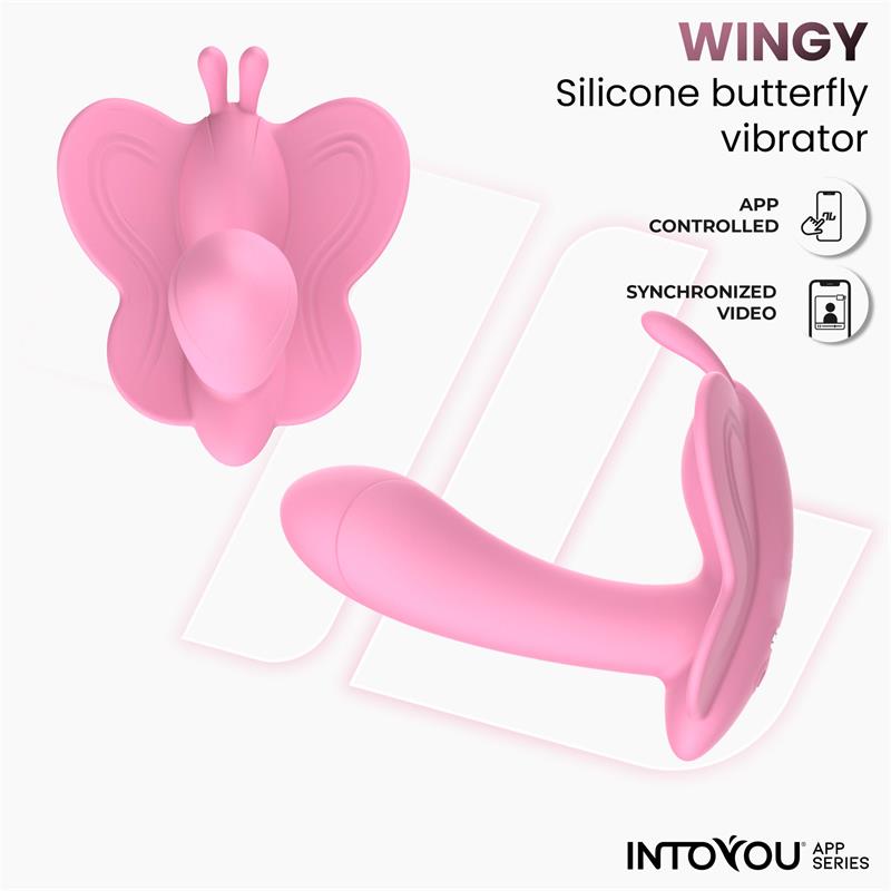 Wingy Butterfly Vibrator with App Pink