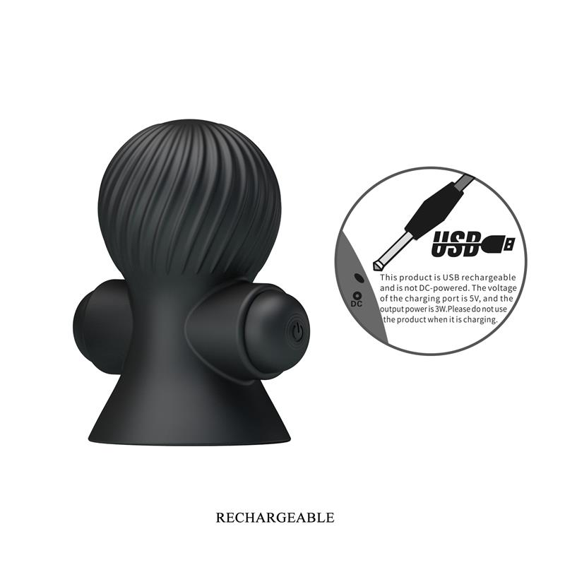 Nipple Sucker with Vibration Black