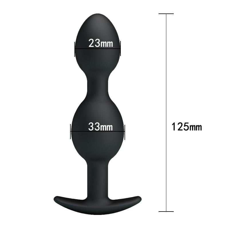Pretty Love Silicone Anal Balls Black