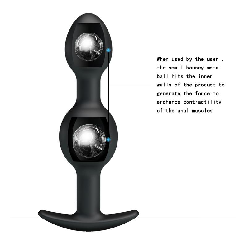 Pretty Love Silicone Anal Balls Black