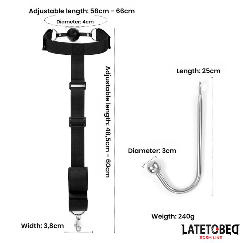 Mouth Gag with Cuff and Anal Hook