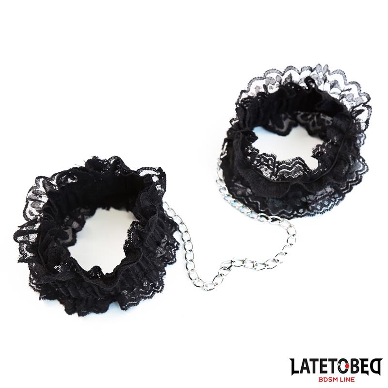 Lace Elastic Ankle Restraints Black