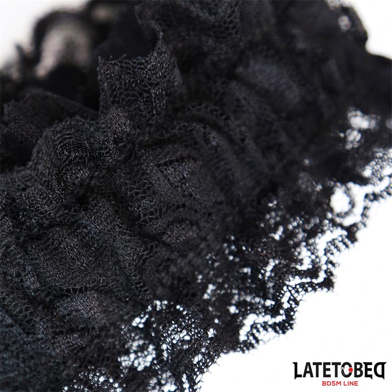 Lace Elastic Wrist Restraints Black