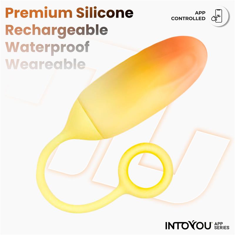 Vibrating Egg Double Layer Silicone with APP Yellow/Orange