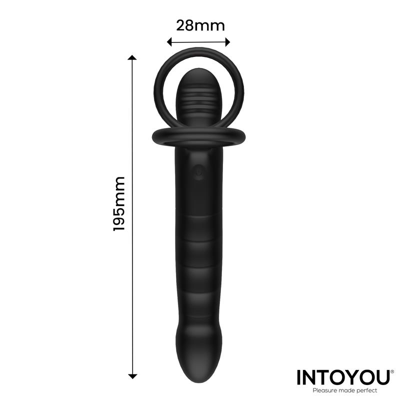 Magnor Dildo with Double Ring and Balls Stimulator