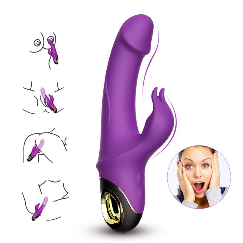360? Rotation Rabbit Vibrator Purple