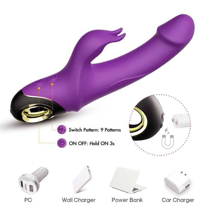 360? Rotation Rabbit Vibrator Purple