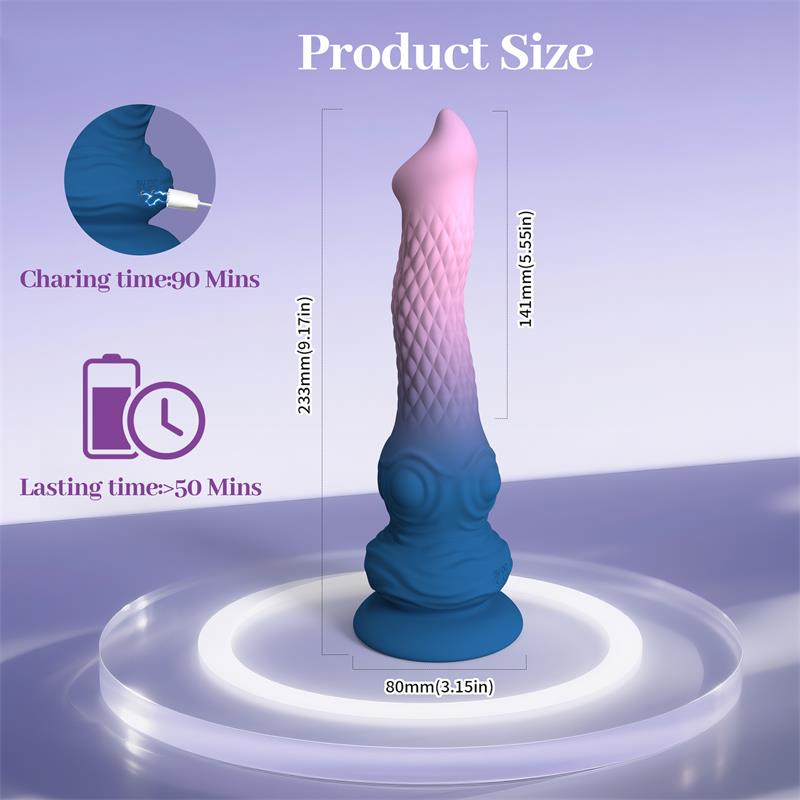 Fantasy Dildo with Vibration, Oscilation and Suction Cup