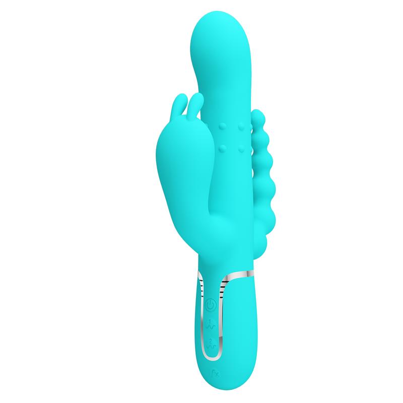 Cammy Tripple Rabbit Vibrator with Beads Turquoise