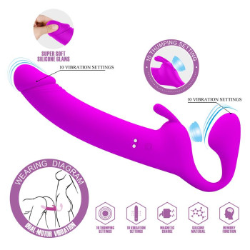 Zanini Vibrating Strapless StrapOn Silicone
