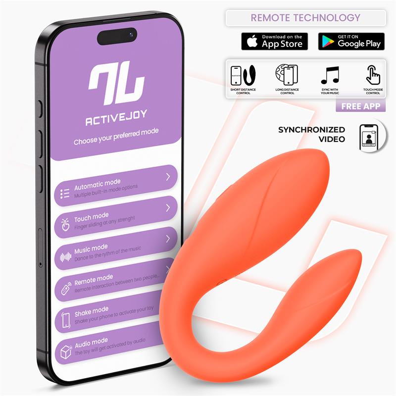 Couple Toy with App Flexible Silicone Salmon