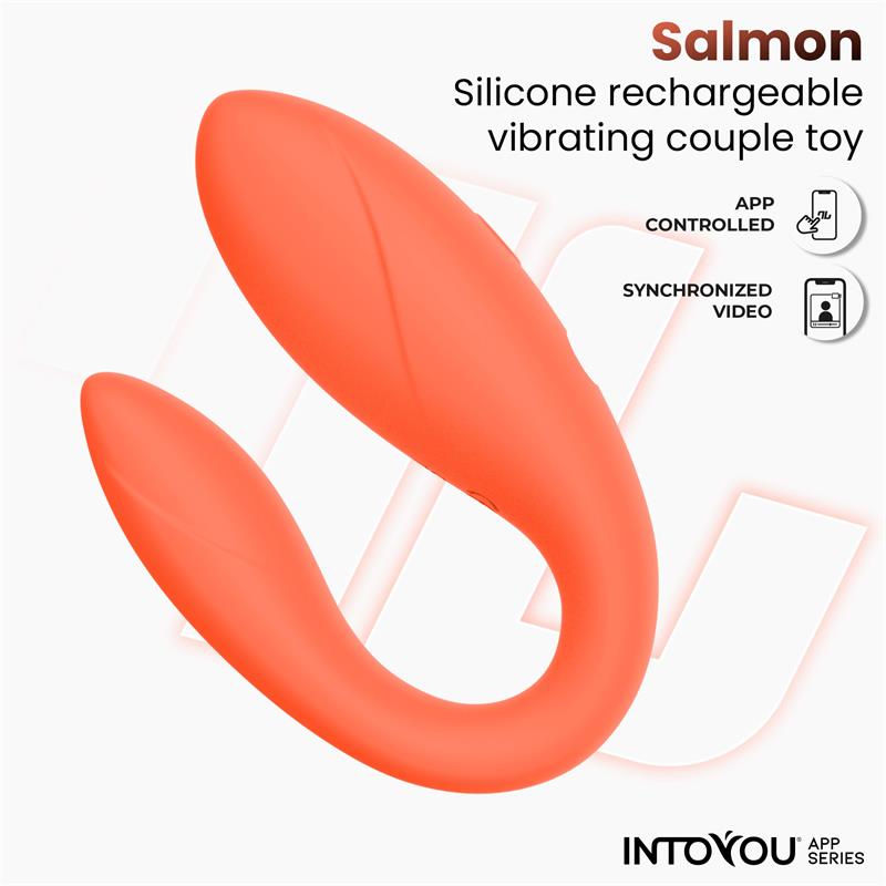 Couple Toy with App Flexible Silicone Salmon