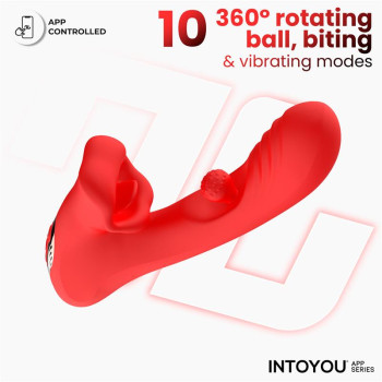 Franky Biting and Rotating Ball Vibrator with App