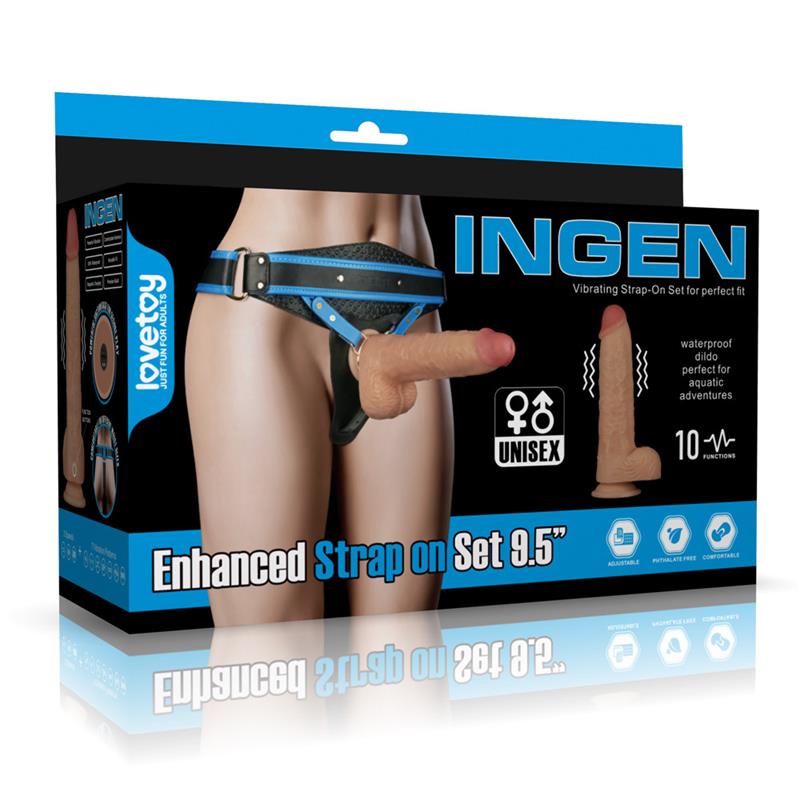 Strap On with Vibrating Dildo 9.5