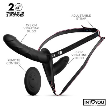 Jordan Strap-on with Double Vibrating Dildo and Remote