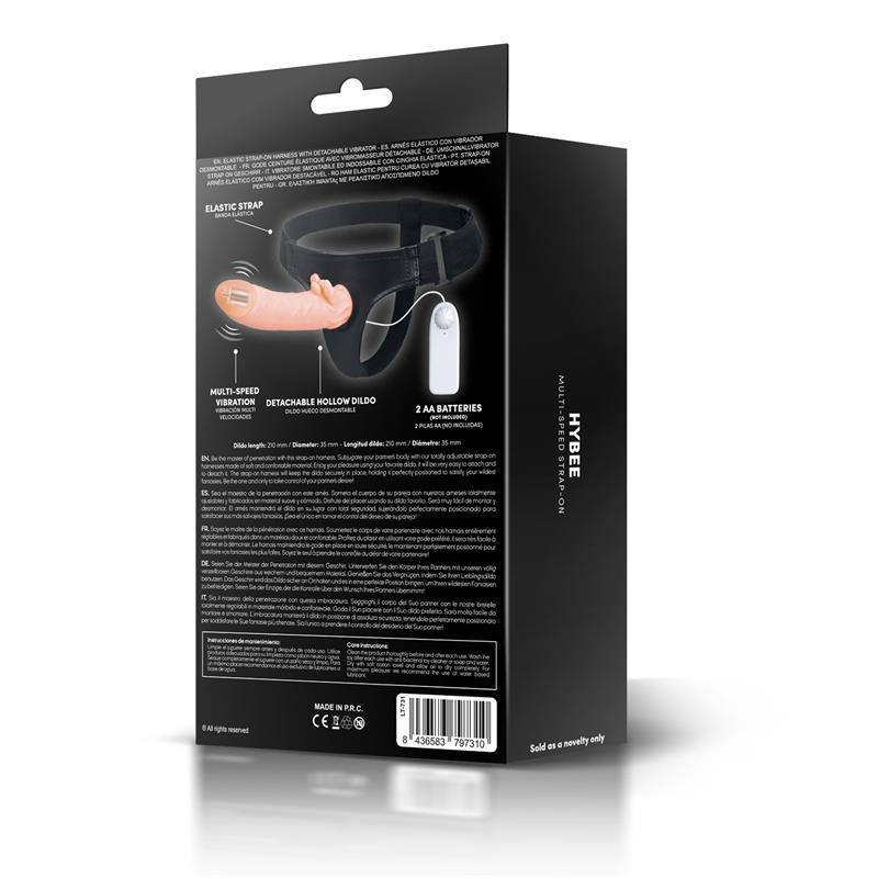 Hybee Multi-Speed Strap-On with Hollow Dildo and Remote Control