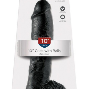 Black 10" Cock with Balls