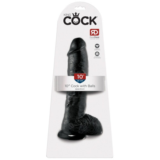 Black 10" Cock with Balls