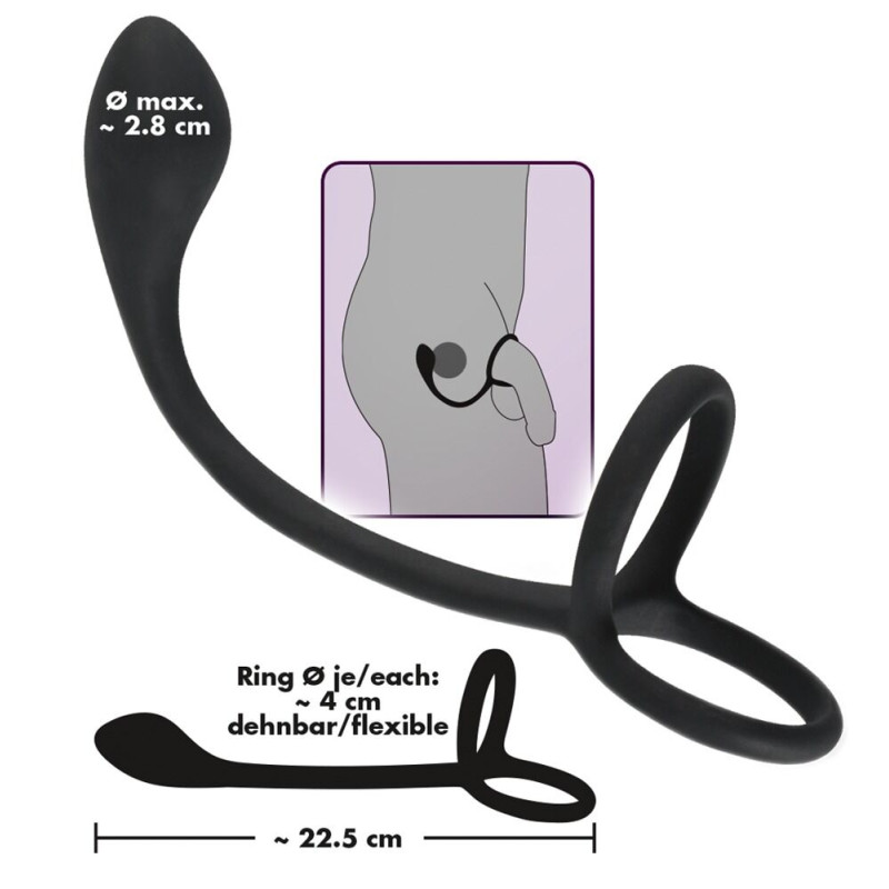 Cock & ball ring with butt plug