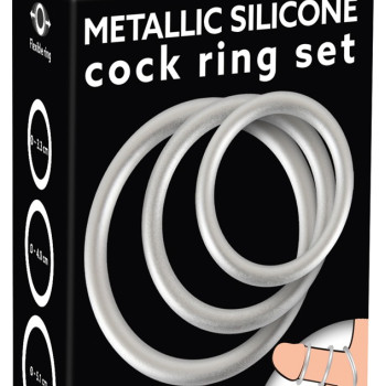 Metallic Silicone Cock Ring Set