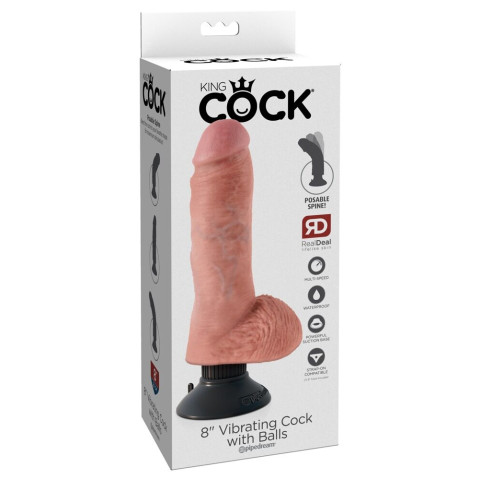 8" Vibrating Cock with Balls