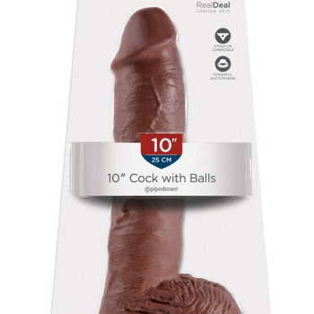Brown 10" Cock with Balls
