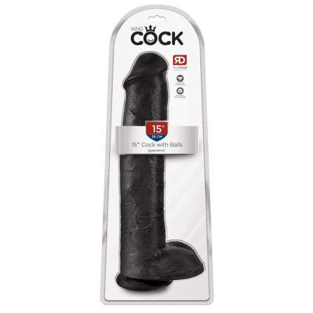 Cock with Balls 15" Svartur