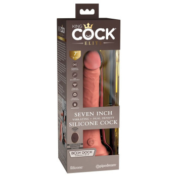 7" Vibrating + Dual Density Silicone Cock with Remote