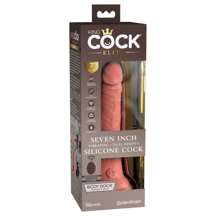 7" Vibrating + Dual Density Silicone Cock with Remote